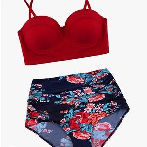 Angerella Women Vintage Polka Dot High Waisted Bathing Suits Bikini Set Size XXL